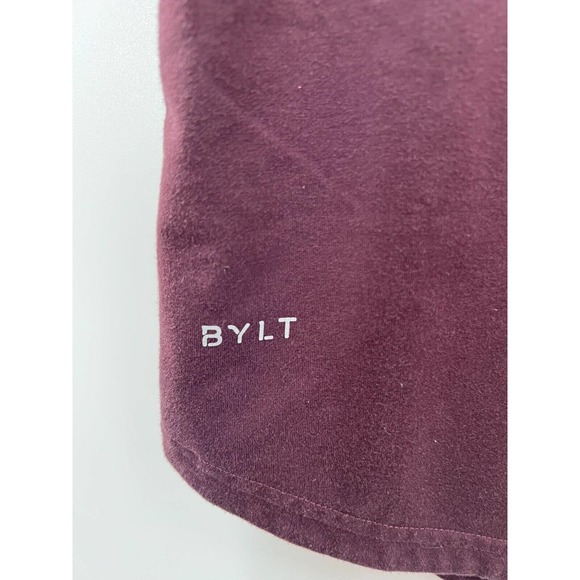 BYLT Men’s Short Sleeve Drop Cut Tee Maroon/Merlot Tee Shirt Size Medium - Picture 3 of 5